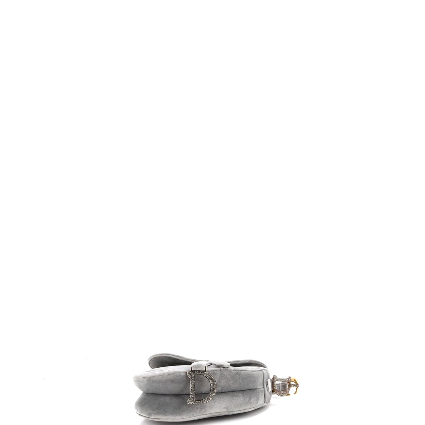 Saddle Handbag Velvet with Crystals Mini