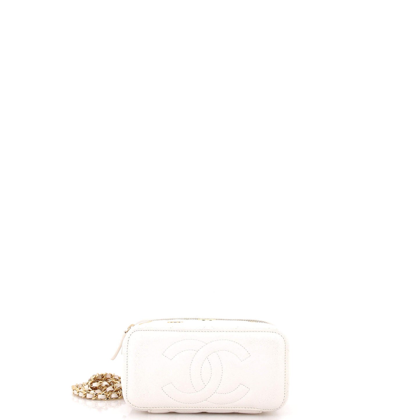 Coco Casino Vanity Case with Chain Quilted Caviar Small