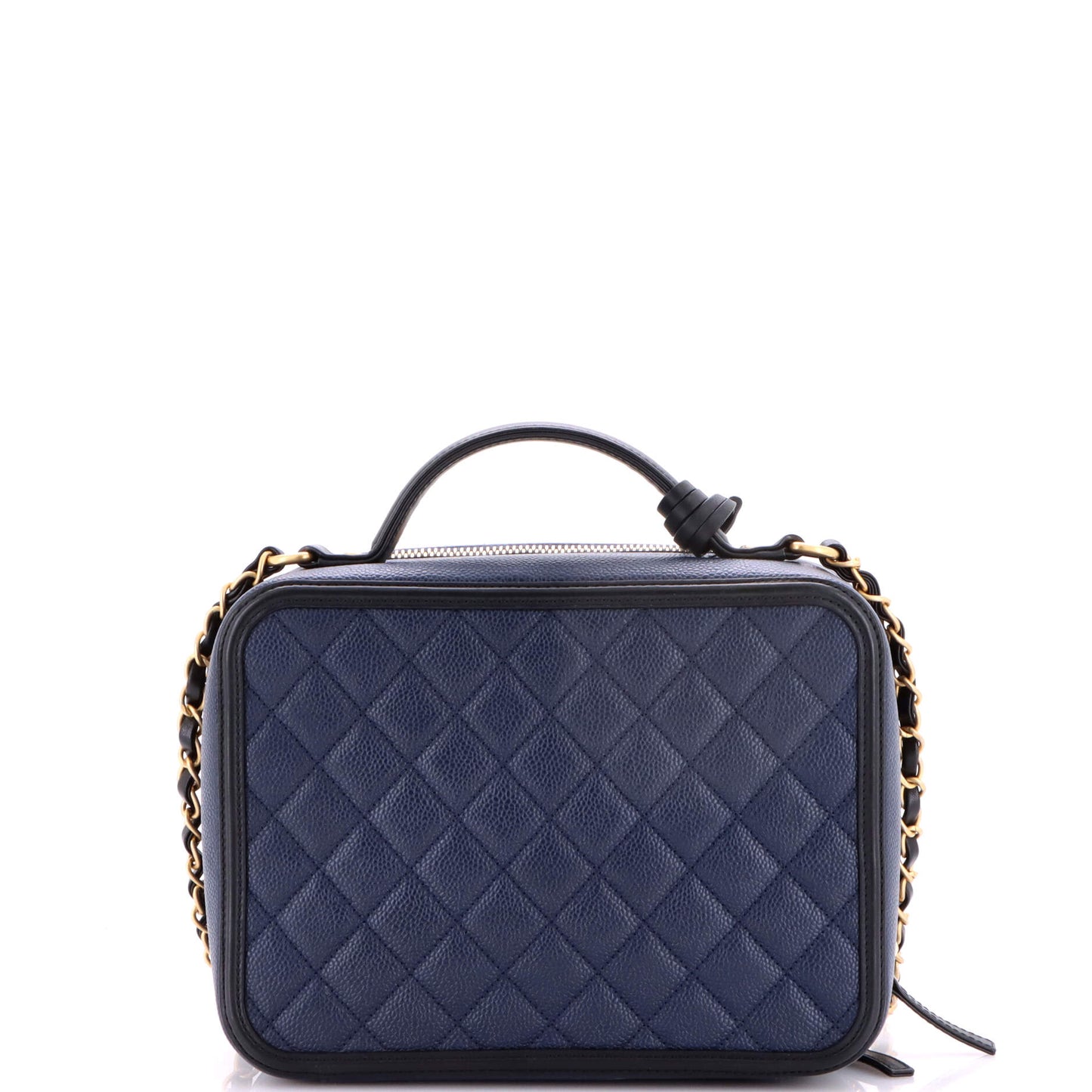 Filigree Vanity Case Quilted Caviar Large