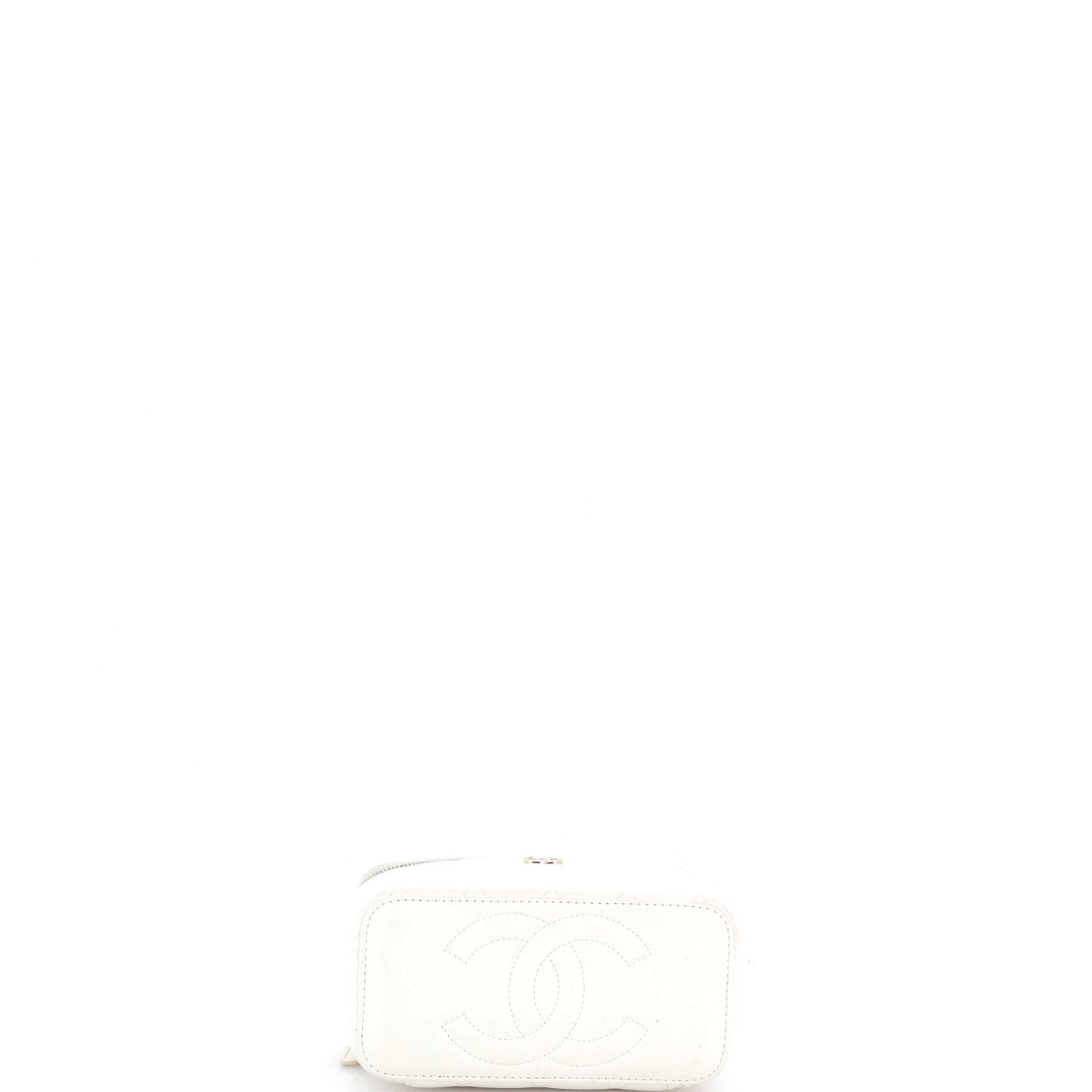 Pearl Crush Vanity Case with Chain Quilted Lambskin Small