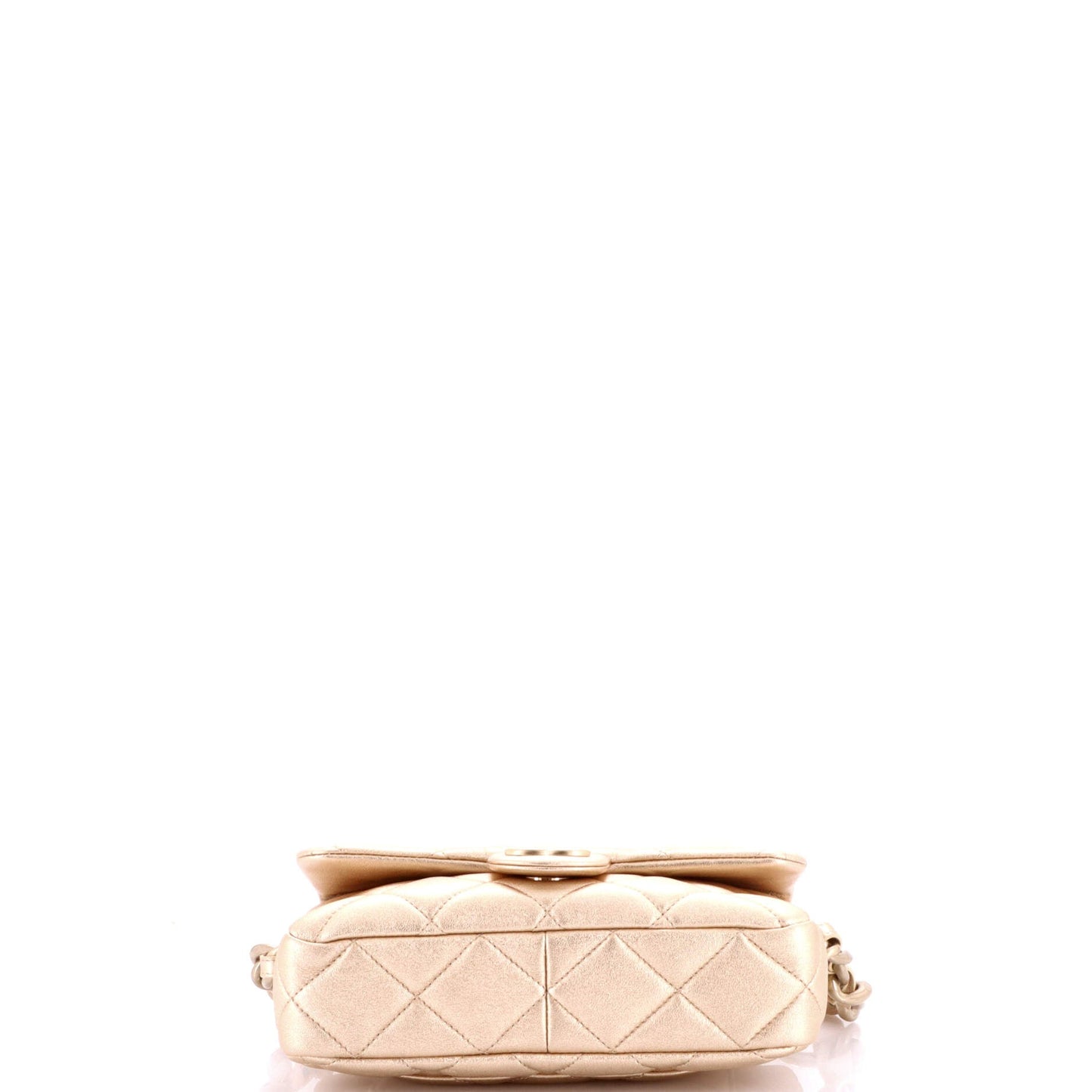 Chunky Chain CC Flap Bag Quilted Metallic Calfskin Small