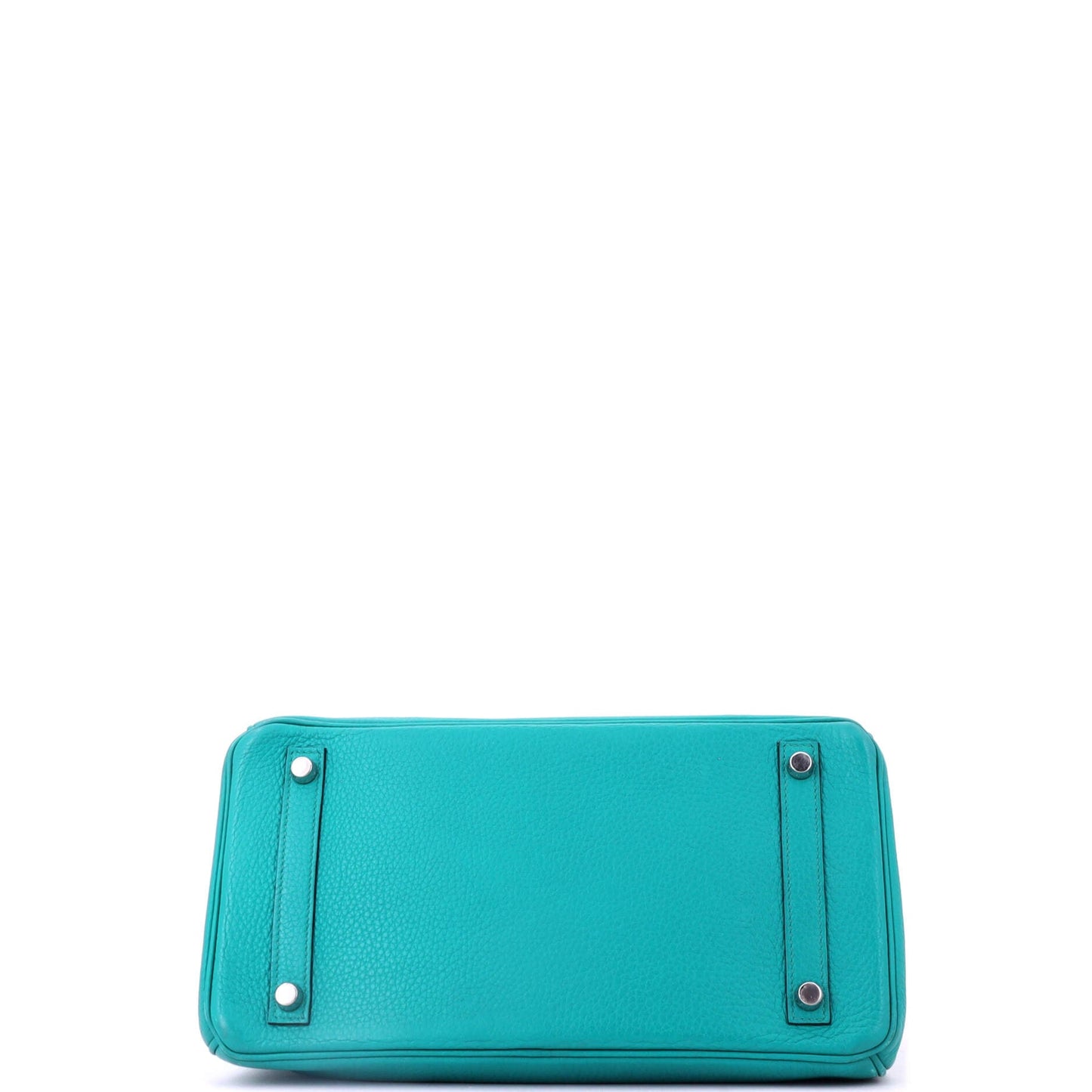 Birkin Handbag Bleu Paon Clemence with Palladium Hardware 30
