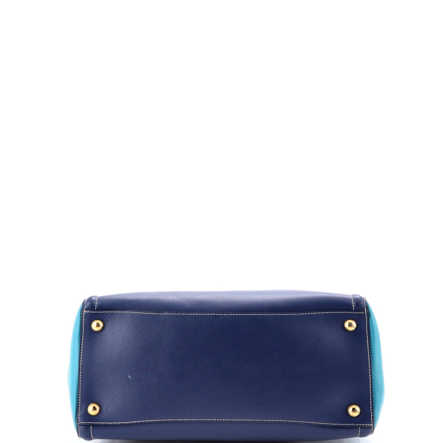 Bicolor Lux Convertible Open Tote Saffiano Leather Small