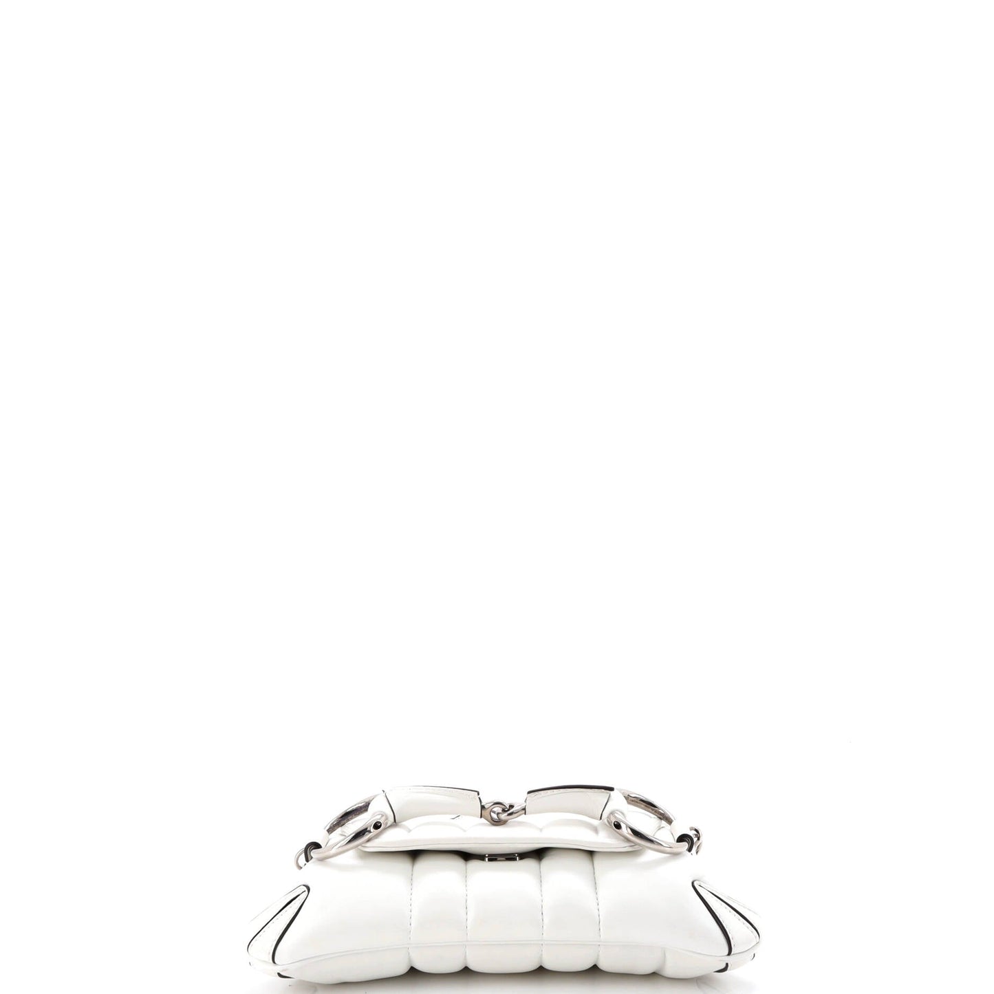 Horsebit Chain Shoulder Bag Vertical Quilted Leather Small