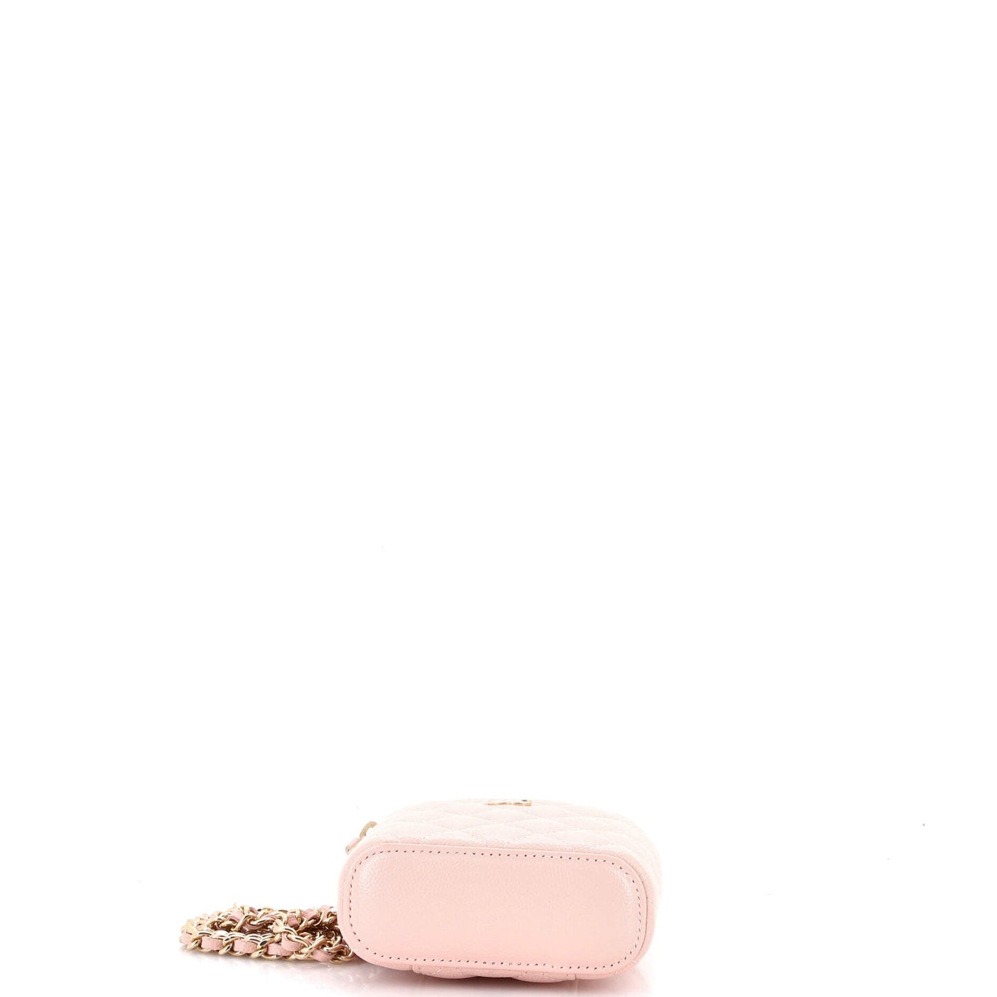 Vertical Classic Vanity Case with Chain Quilted Caviar Mini