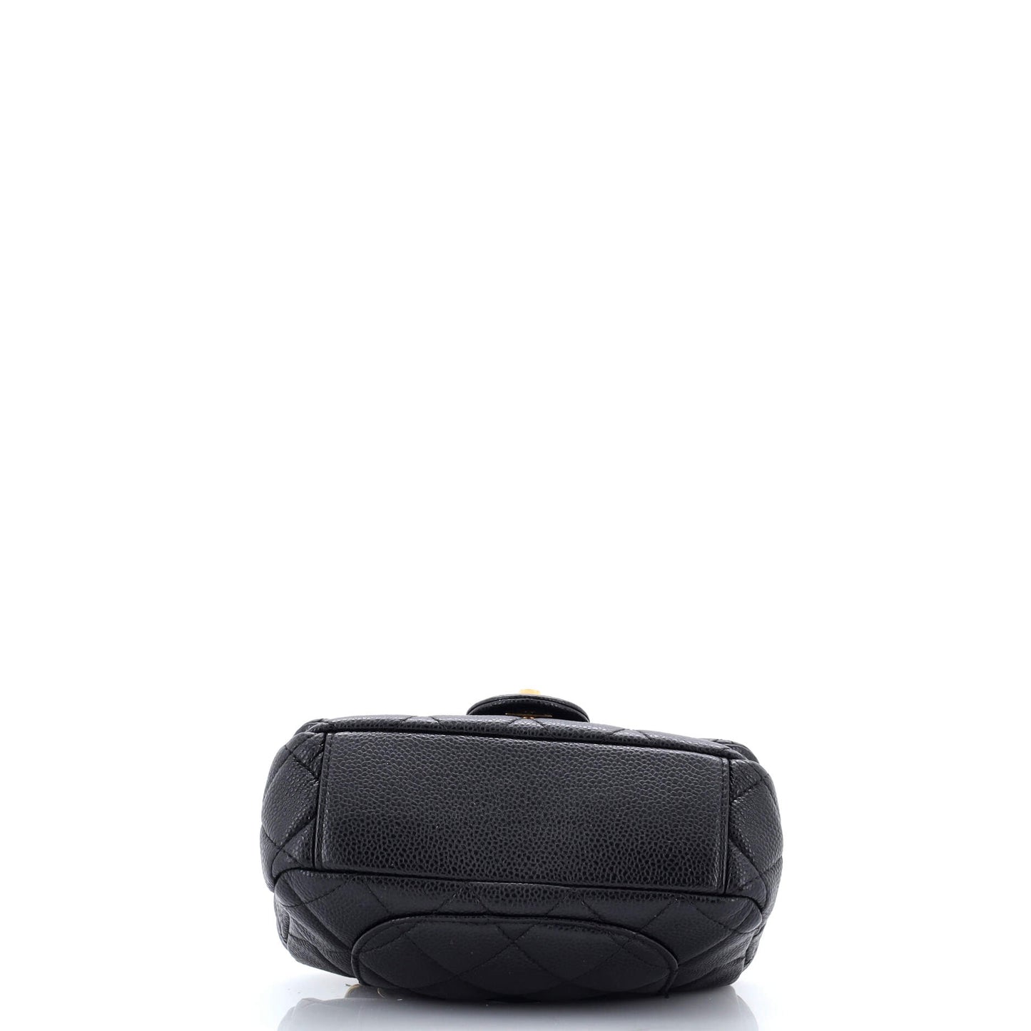 Textured CC Classic Single Flap Bag Quilted Caviar Mini