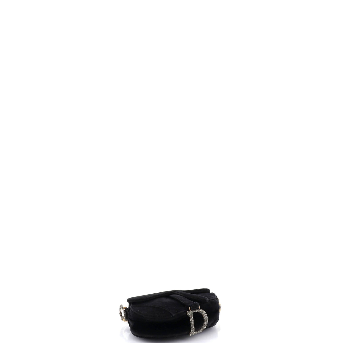 Saddle Handbag Velvet with Crystals Mini