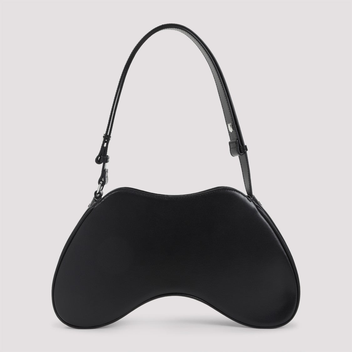 Diesel Curved Leather Handbag With Adjustable Strap