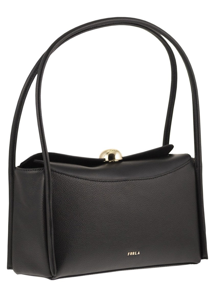 Furla Structured Calfskin Leather Satchel With Sfera Hardware