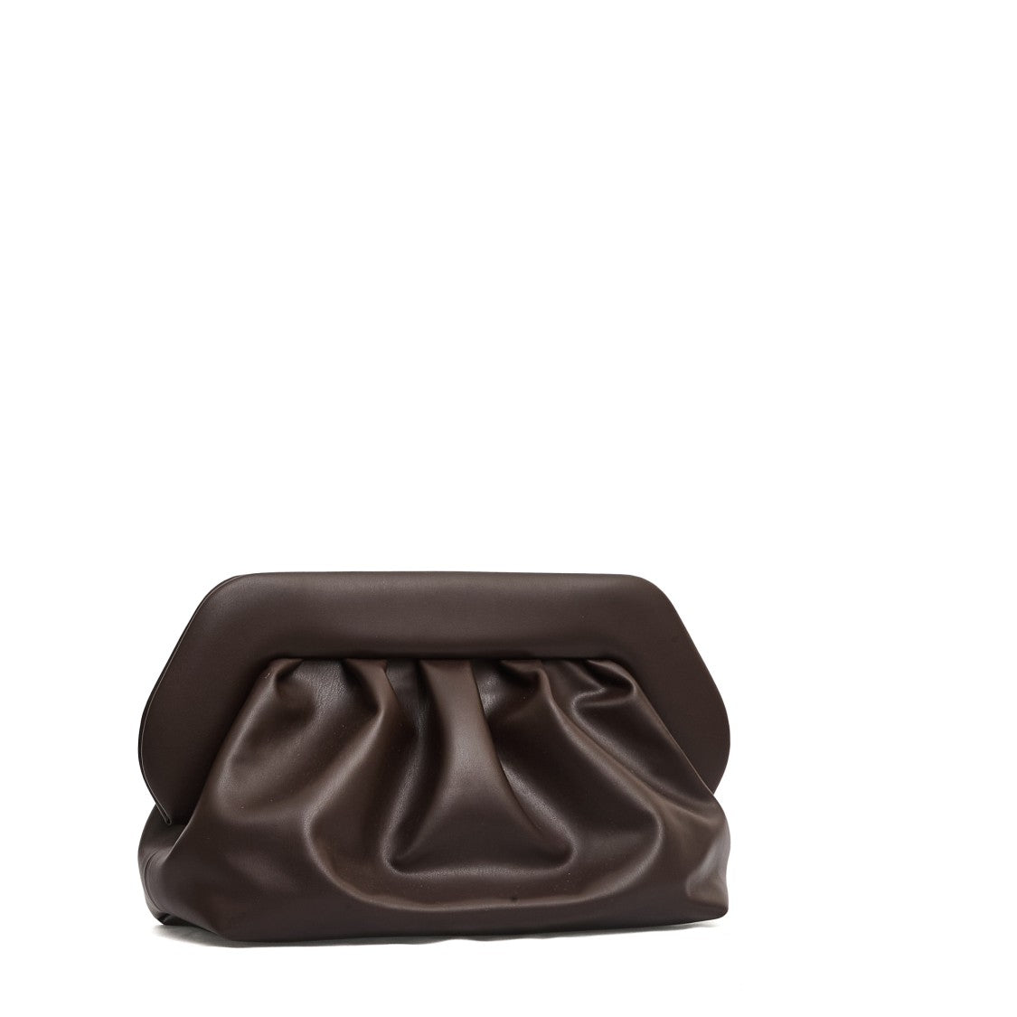 Themoirè Clutch Vegan Leather Marrone