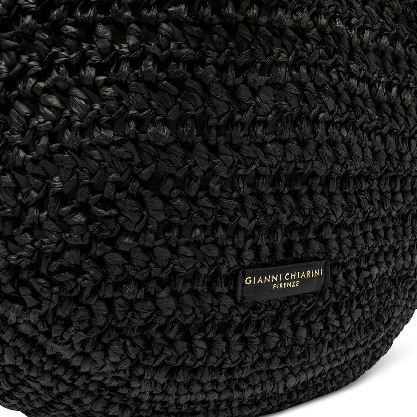 Gianni Chiarini Crochet Straw Hobo Bag