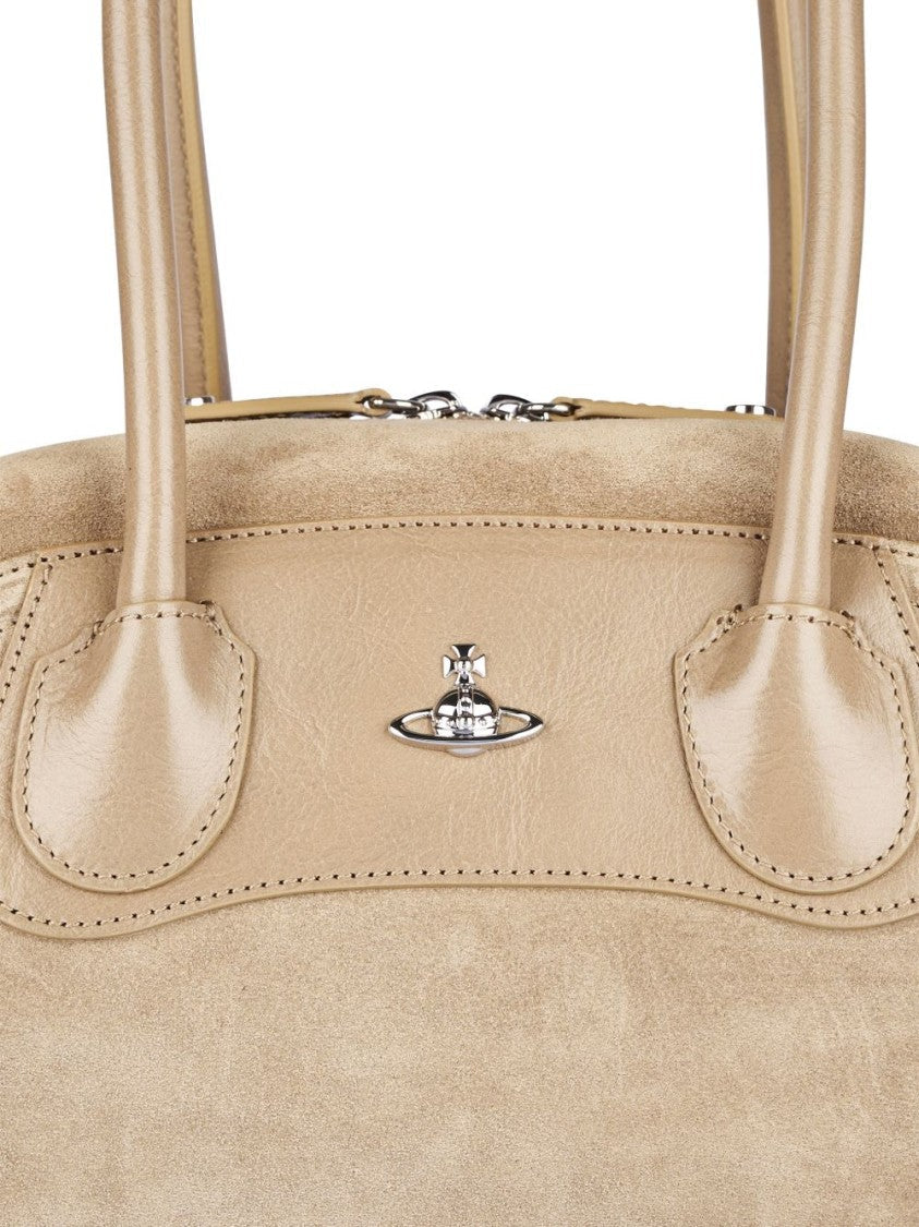 Vivienne Westwood Top Handle Handbag In Soft Suede