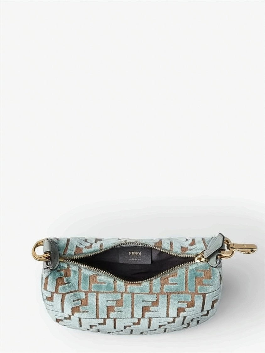 Fendi Crescent-Shaped Shoulder Bag In Plush Velvet