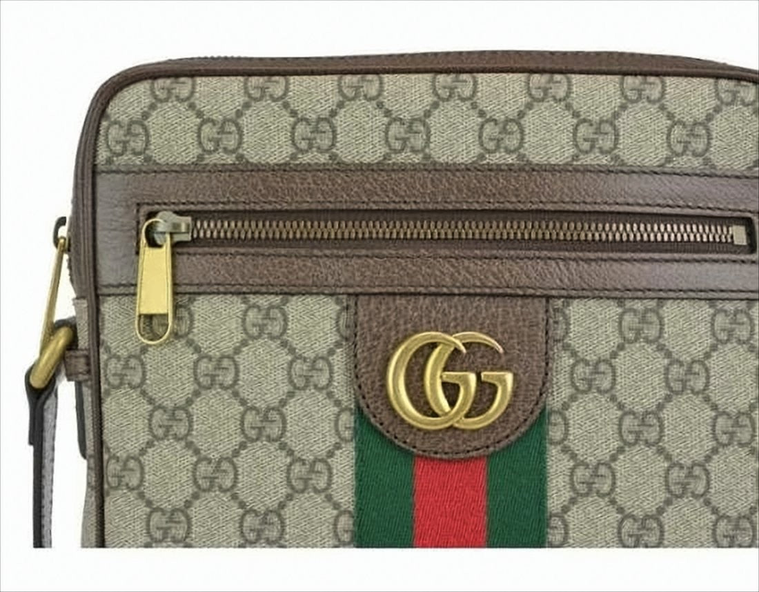 Gucci Beige Canvas Crossbody Bag With Gg Monogram