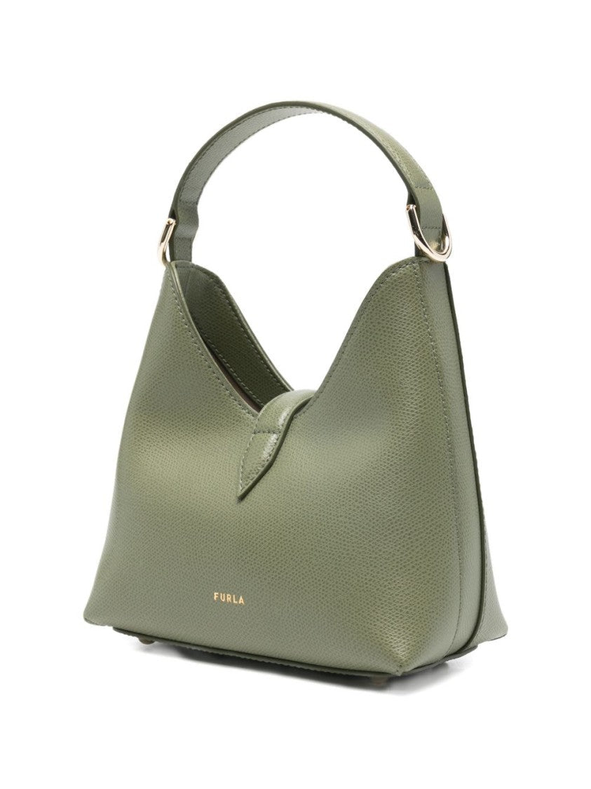 Furla Textured Leather Handbag With Gold-Tone Clasp