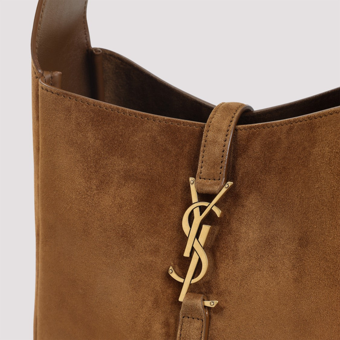 Saint Laurent Le 5 À 7 Orange Caramel Suede Calf Leather Shoulder Bag