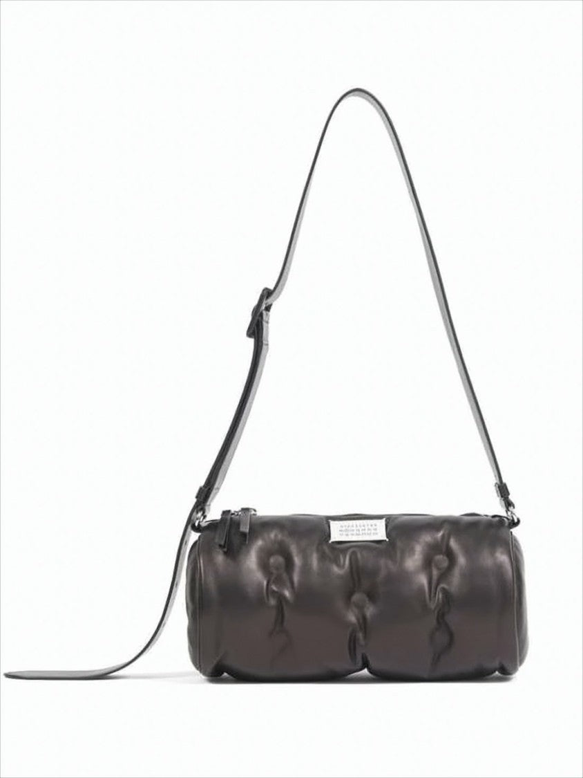 Maison Margiela Cylindrical Lambskin Leather Shoulder Bag With Adjustable Strap