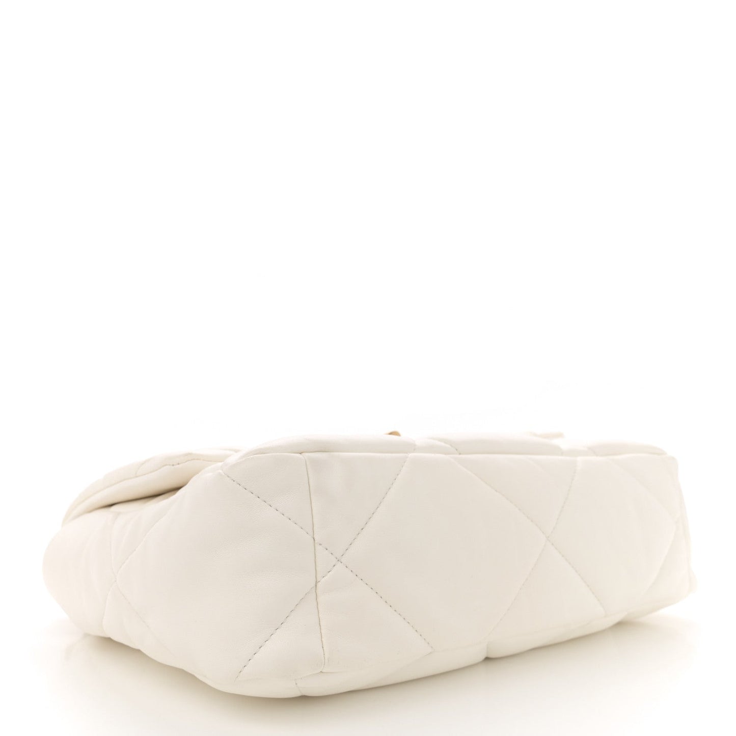 Goatskin Quilted Large Chanel 19 Flap White