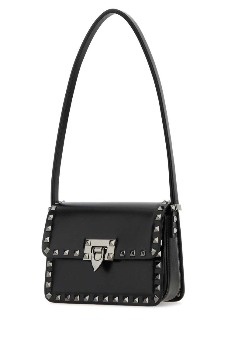 Valentino Garavani Black Leather Rockstud23 Shoulder Bag