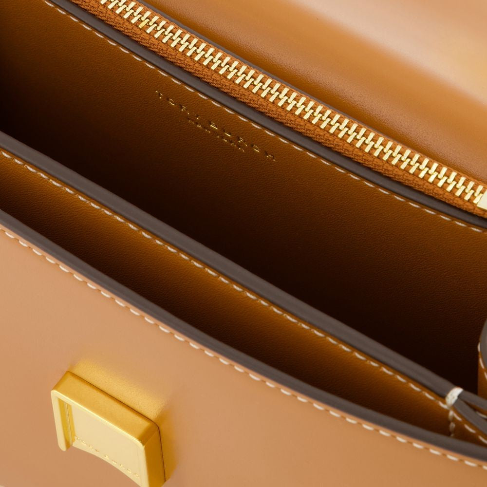 Tory Burch Eleanor Small Convertible Bag - Leather - Whiskey Brown