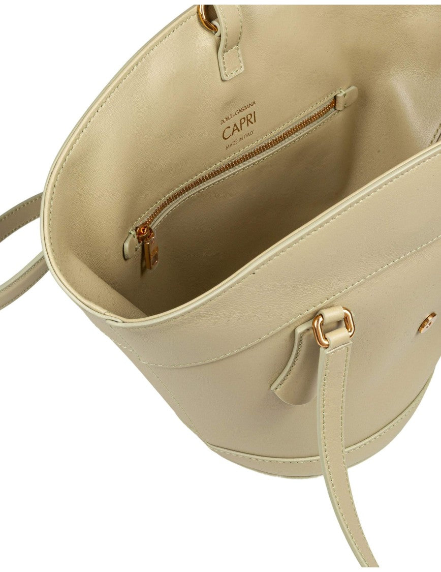Dolce & Gabbana Sage Green Leather Coffa Capri Bag