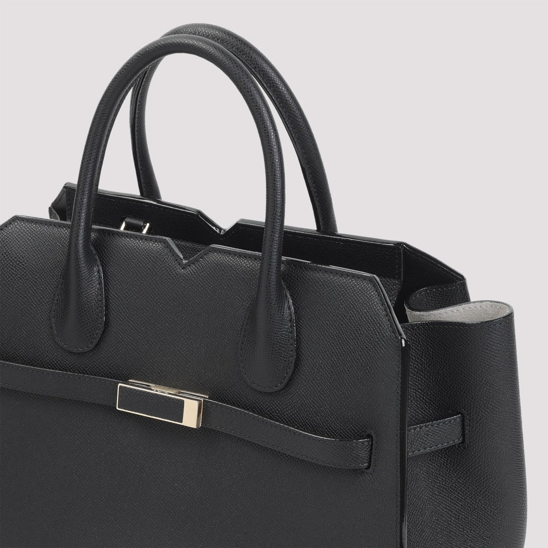 Valextra Structured Calf Leather Shoulder Bag