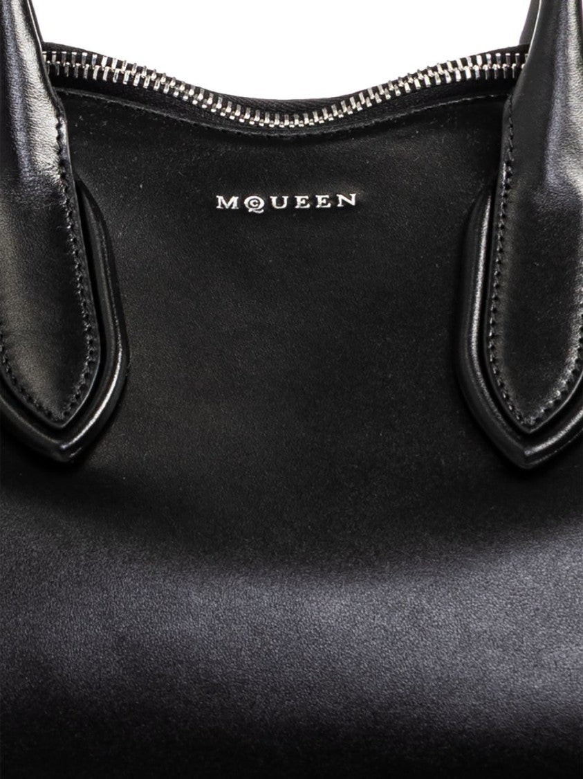 Alexander Mcqueen Elongated Calfskin Handbag With Dual Handles