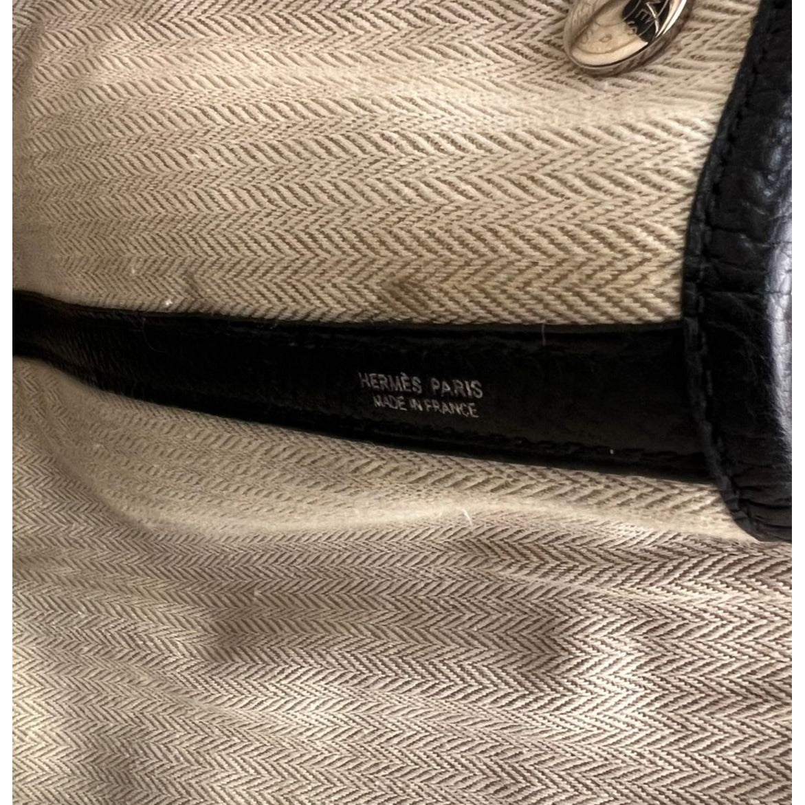 HERMÈS Negonda Garden Party MM 36 Black Leather Tote