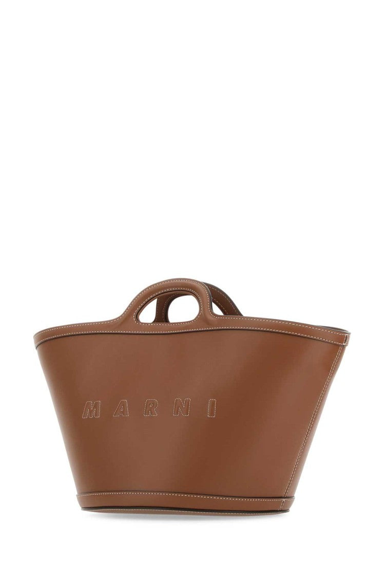 Marni Brown Leather Small Tropicalia Handbag