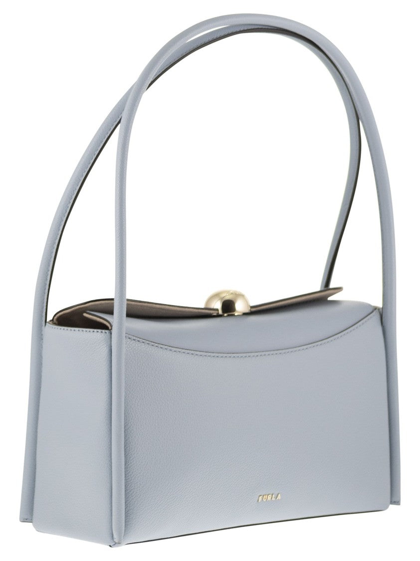 Furla Structured Grenade Calfskin Leather Nicole Satchel