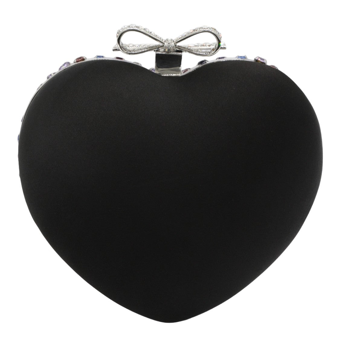 Self-Portrait Heart-Shaped Bag With Multicolored Rhinestone Design