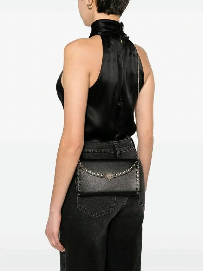 Valentino Garavani Textured Calf Leather Shoulder Bag