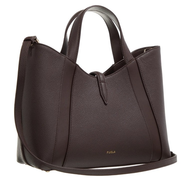 Furla Grained Leather Handbag With Smooth Leather Handles