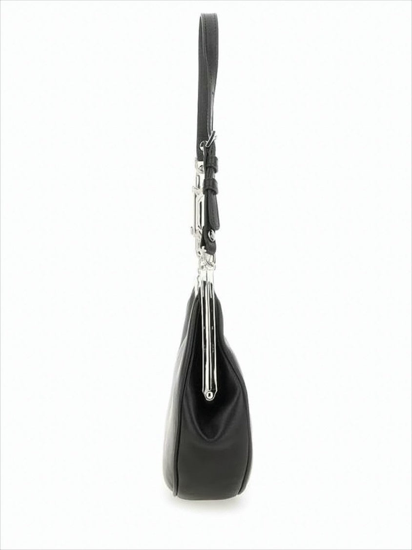 Vivienne Westwood Curved Lambskin Shoulder Bag With Structured Frame
