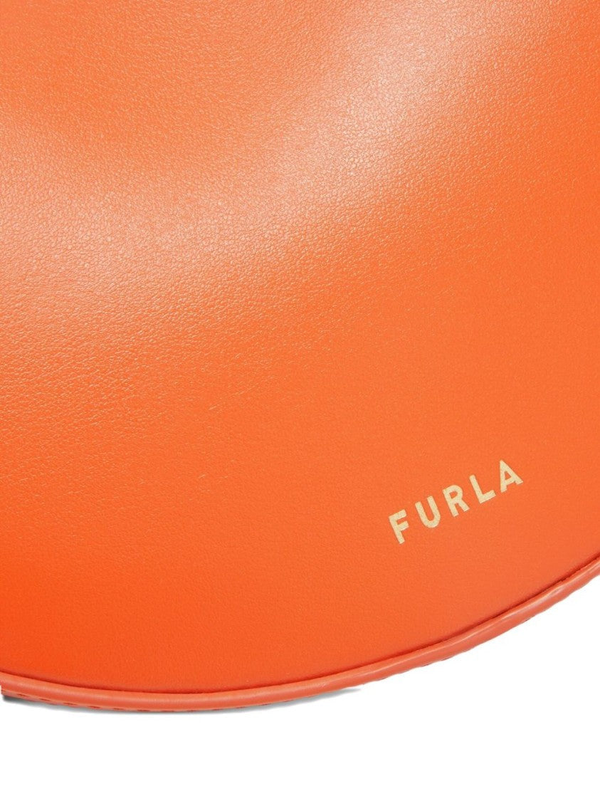 Furla Smooth Crescent Shoulder Bag With Zippered Closure
