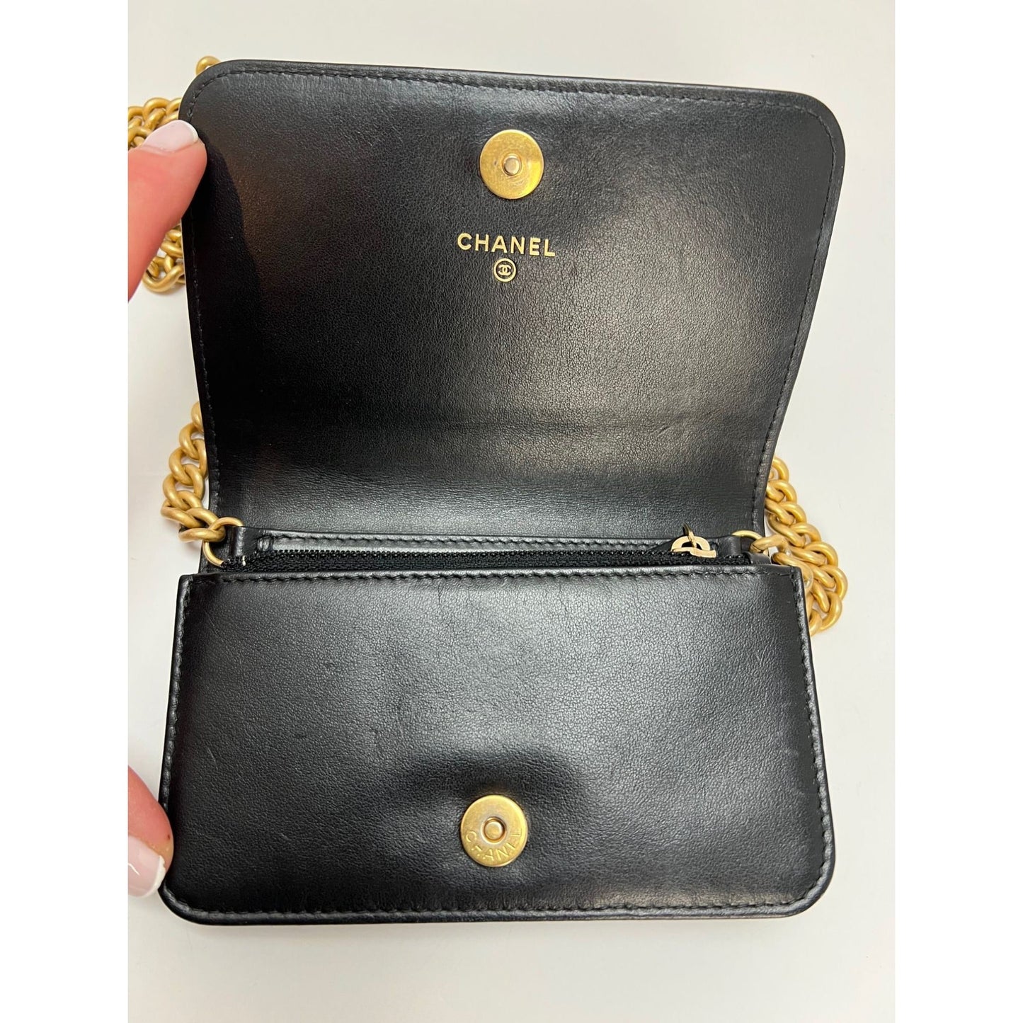 Chanel Caviar Quilted Mini Boy Clutch