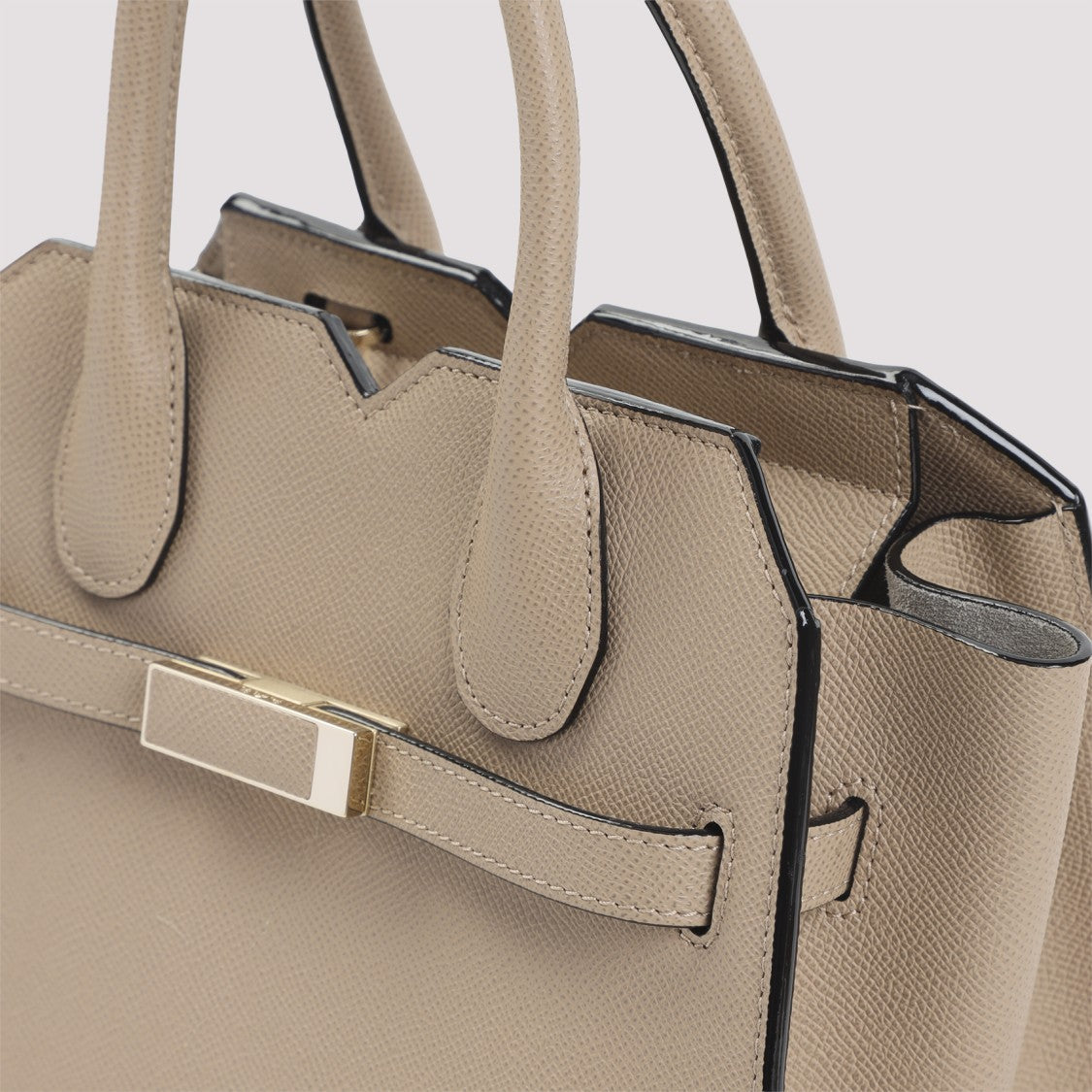 Valextra Structured Mini Handbag With Top Handles