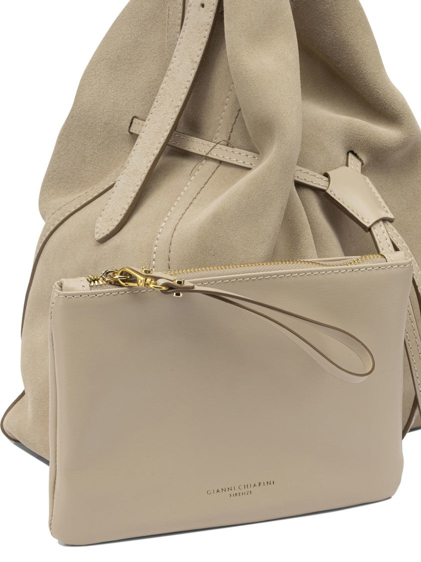 Gianni Chiarini Spacious Suede Shoulder Bag With Adjustable Strap