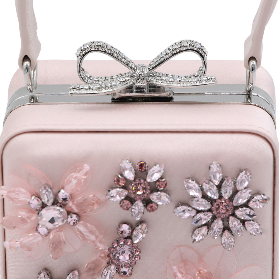 Self-Portrait Rectangular Handbag With Floral Crystal Embellishments