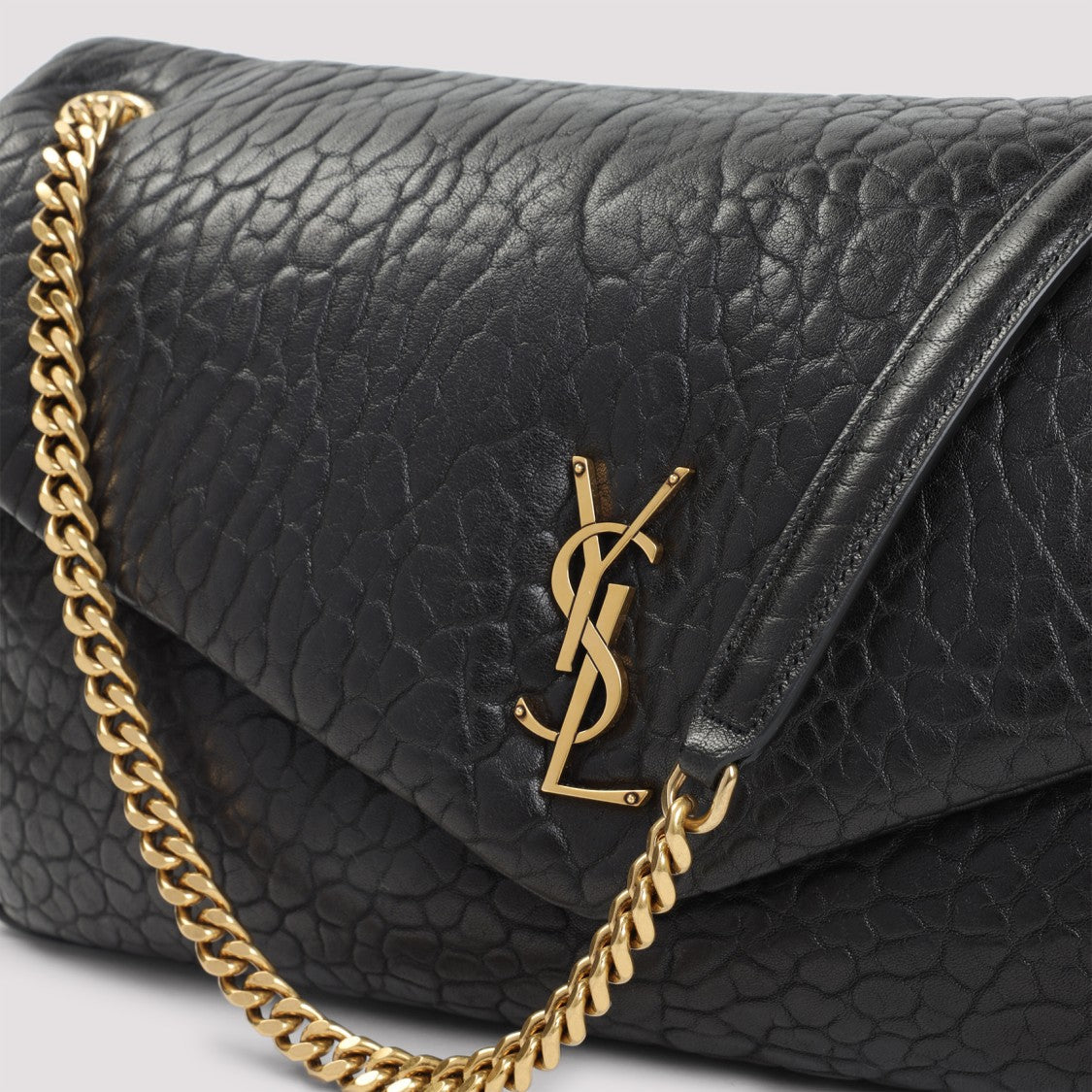 Saint Laurent Calypso Black Leather Shoulder Bag
