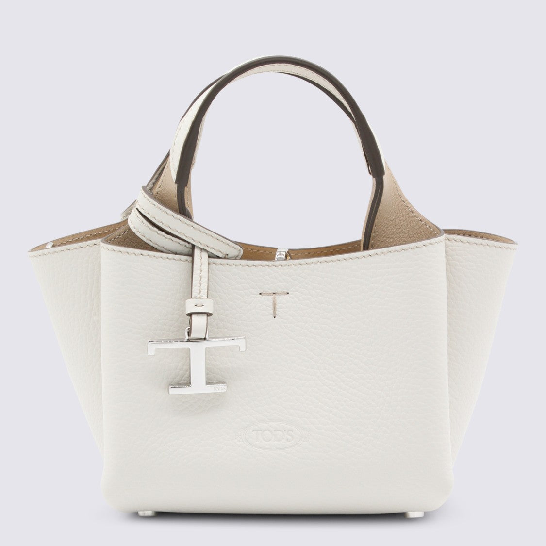 Tod's White Leather Top Handle Bag