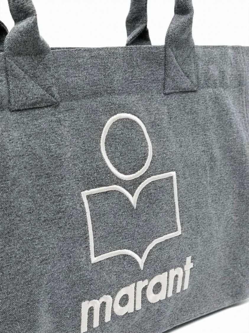 Isabel Marant Medium Grey Textured Cotton Tote Bag