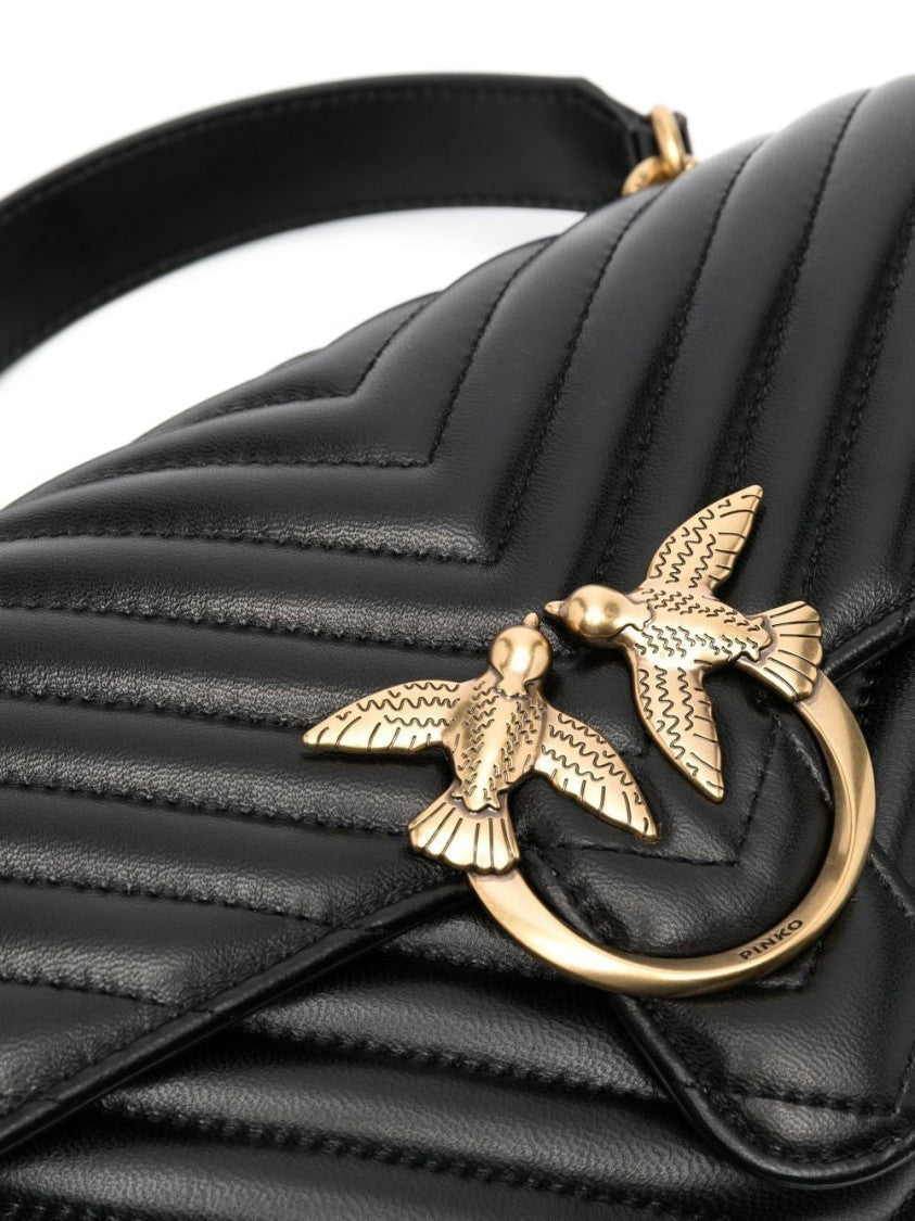 Pinko Chevron Quilted Nappa Leather Handbag