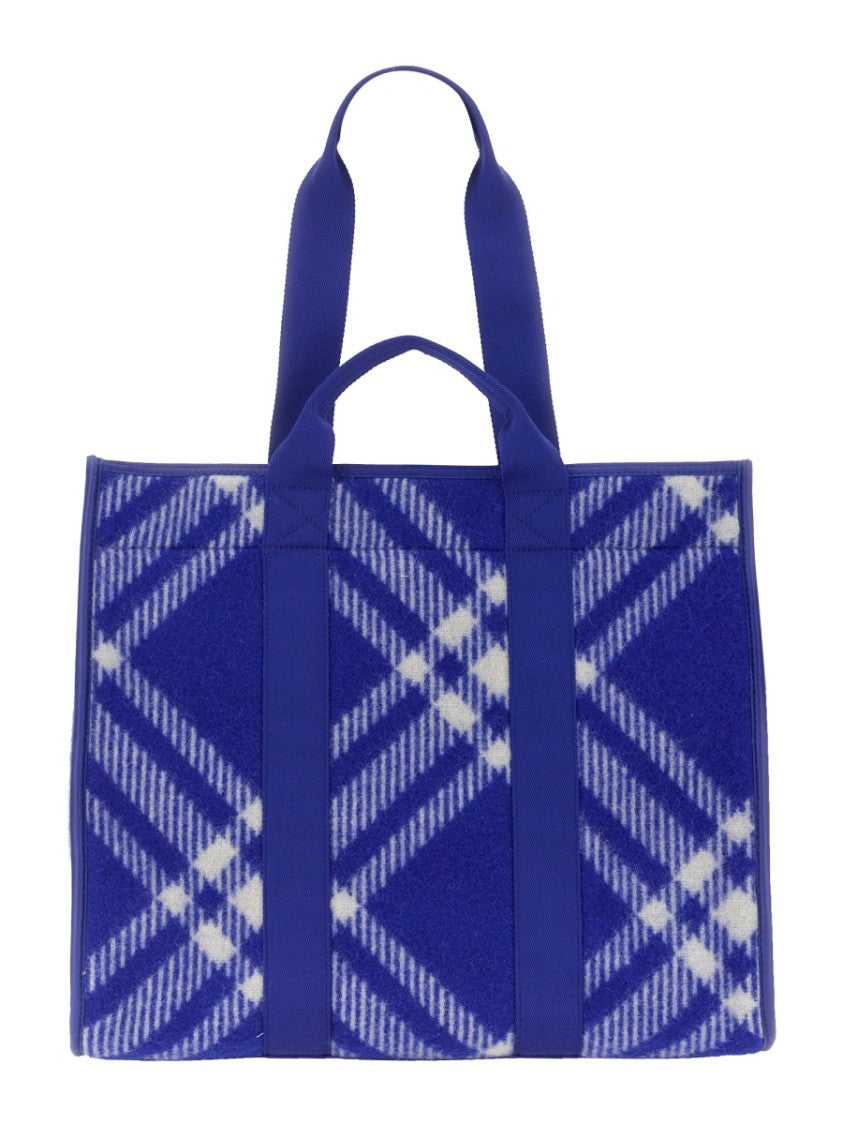 Burberry Plaid Wool Shopper Bag