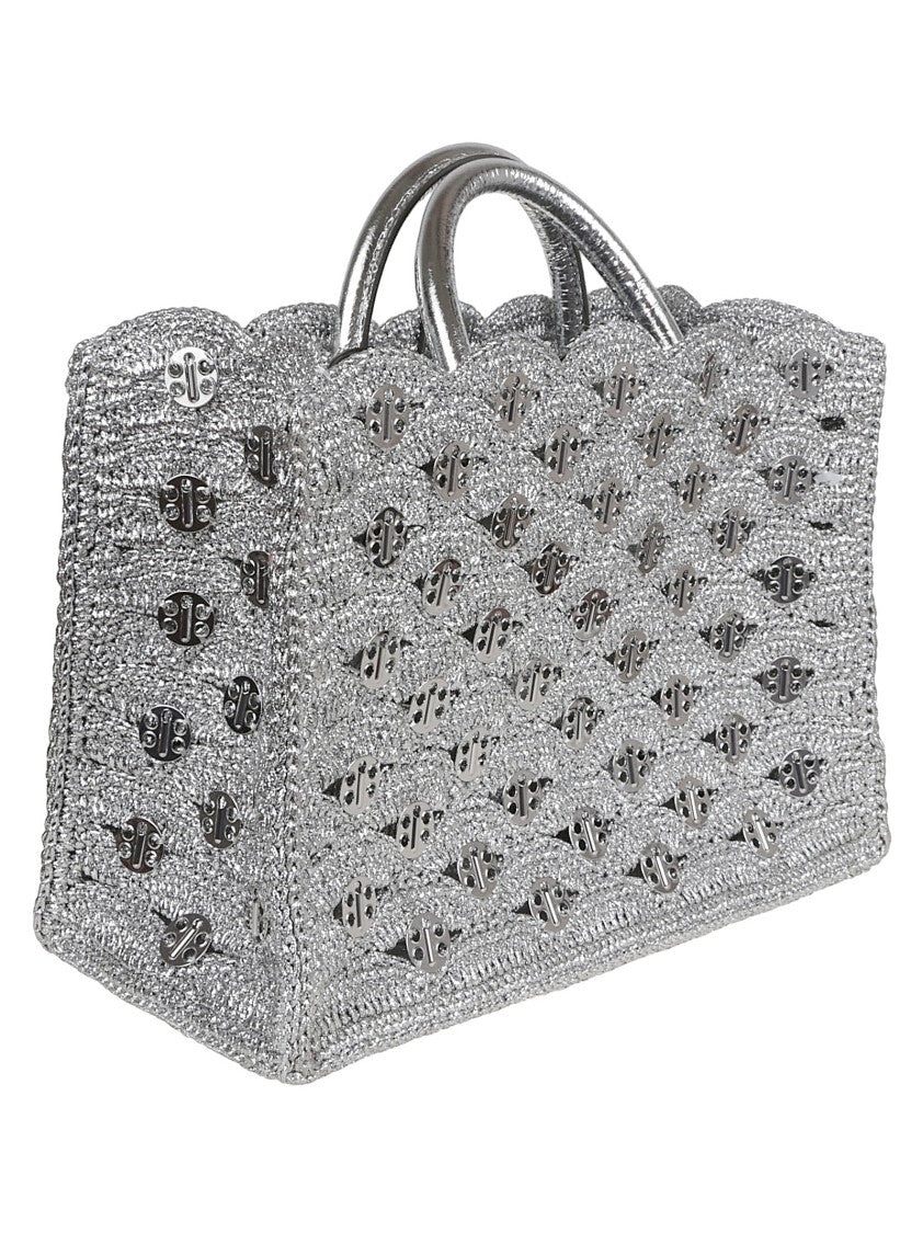 Paco Rabanne Lurex Raffia Tote Bag