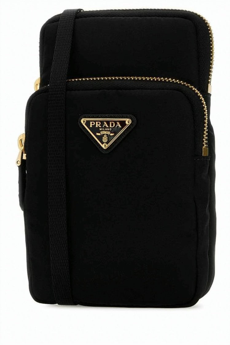 Prada Compact Crossbody Bag In Smooth Recycled Nylon With Gold-Tone Accents