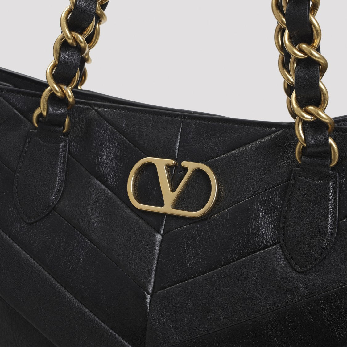 Valentino Garavani Black Lamb Skin Tote Bag