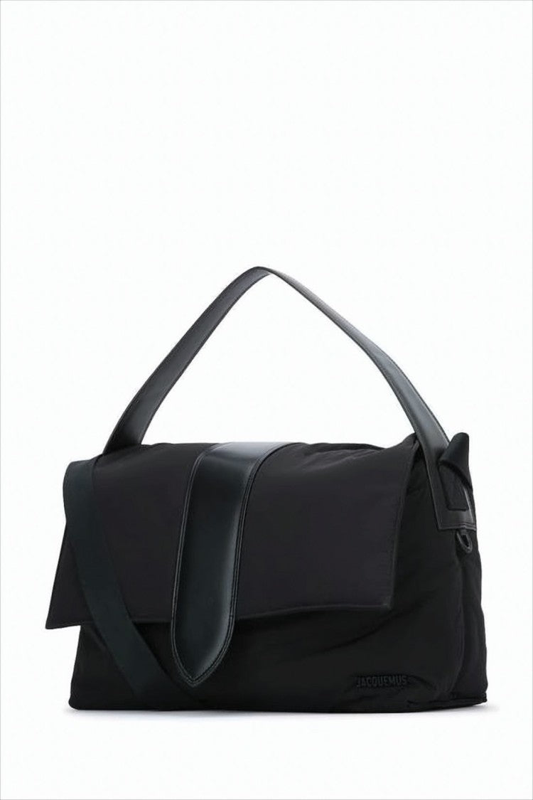 Jacquemus Rectangular Nylon Crossbody Bag With Leather Accents