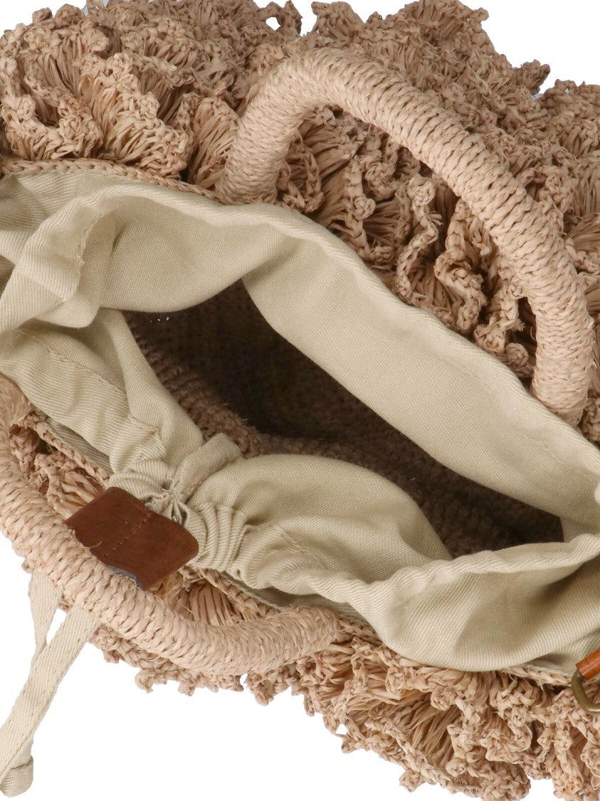 Ibeliv Ruffled Beige Handbag With Textured Design