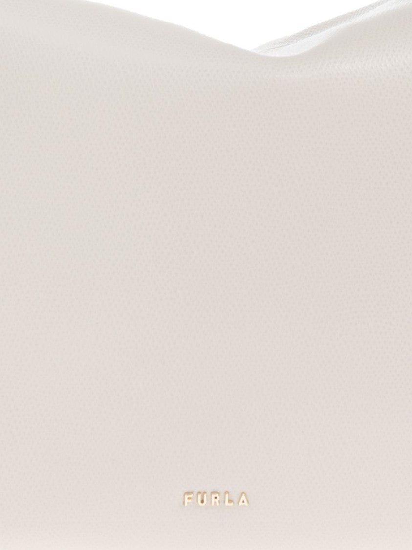 Furla Structured Handbag In Soft Off-White Leather